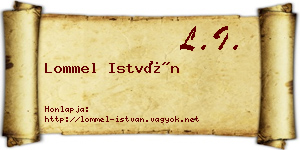 Lommel István névjegykártya